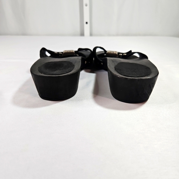 Chanel Black Suede Sandals Size 38 - Picture 5 of 8